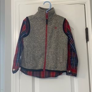 Izod plaid shirt with vest